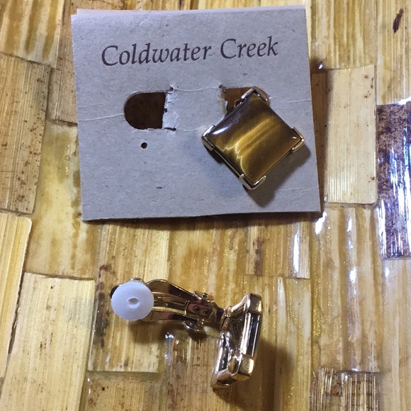 Coldwater Creek Tiger’s Eye clip on earrings - Picture 3 of 6